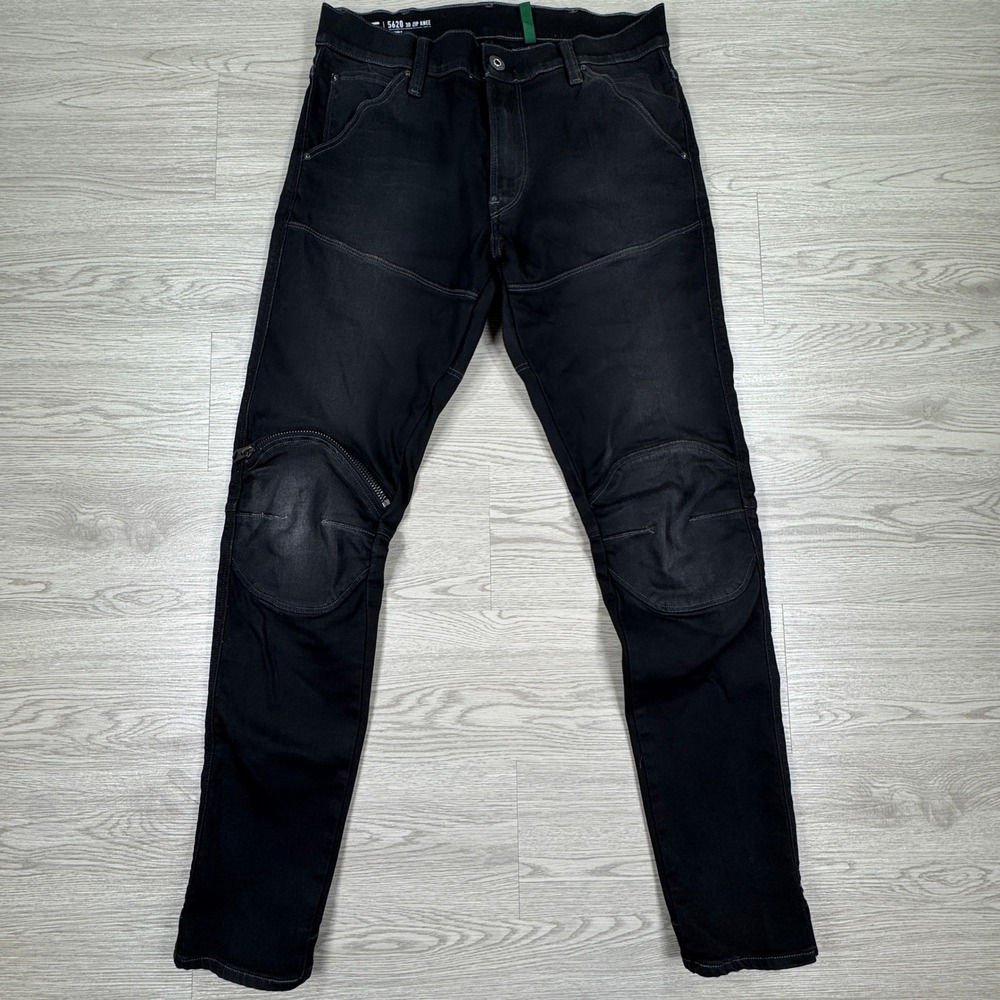 G-Star‎ Raw Men's Jeans 5620 3D Zip Knee Skinny Black 32x32 Moto Denim